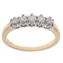 18ct Yellow Gold 0.50ct Brilliant Cut Diamond Five Stone Ring