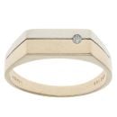 9ct Yellow And White Gold 0.02ct Diamond Signet Ring
