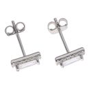 Silver Cubic Zirconia Rectangular Stud Earring by Icesia
