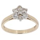 9ct Yellow Gold 0.50ct Diamond Cluster Ring