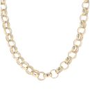 9ct Yellow Gold Patterned and Plain Belcher Chain 32"