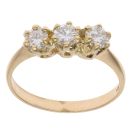 18ct Yellow Gold 0.75ct Brilliant Cut Diamond Trilogy Ring