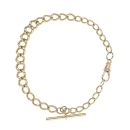 9ct Yellow Gold Graduating Curb T-Bar Bracelet 8.5"