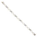 9ct Yellow Gold 0.10ct Brilliant Cut Diamond Fancy Bracelet 7"