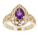 9ct Yellow Gold Amethyst Single Ring
