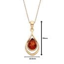 18ct Yellow ﻿Gold on Sterling Silver Baltic Amber Teardrop Pendant Necklace