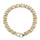 14ct Yellow Gold Crossover Link Fancy Bracelet 7.5"