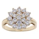 9ct Yellow Gold Cubic Zirconia Cluster Ring