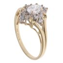 14ct Yellow Gold Cubic Zirconia Cluster Ring
