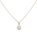 14ct Yellow Gold Cubic Zirconia Cluster Pendant And Chain 18"