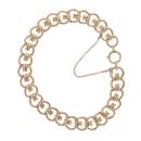 9ct Yellow Gold Rollerball Inspired Bracelet and Safety Chain 8"