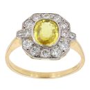 18ct Yellow Gold Yellow Sapphire And 0.65ct Diamond Ring