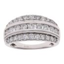 18ct White Gold 2.00ct Brilliant Cut Diamond Three Row Ring