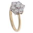 14ct Yellow Gold Cubic Zirconia Daisy Cluster Ring