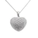 9ct White Gold 0.25ct Diamond Pendant And Chain 16"