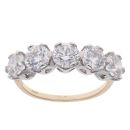 9ct Yellow Gold 4.00ct Lab Grown Brilliant Cut Diamond Five Stone Ring
