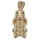 14ct Yellow Gold Brown Gemstone Bunny Pendant