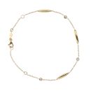 9ct Yellow Gold Cubic Zirconia Bead Bracelet 8.5"