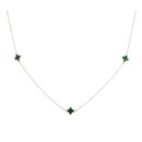 9ct Yellow Gold Malachite Petal Necklace 16"