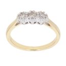 18ct Yellow Gold 0.25ct Brilliant Cut Diamond Trilogy Ring