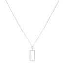 9ct White Gold 0.30ct Diamond Open Rectangle Pendant and Chain 18"