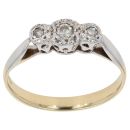 18ct Yellow Gold 0.10ct Diamond Trilogy Ring