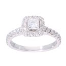 14ct White Gold 0.81ct Princess Cut Diamond Cluster Ring