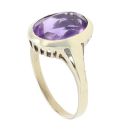 9ct Yellow Gold Single Stone Amethyst Ring