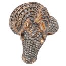 18ct Rose Gold 4.50ct Brilliant Cut Diamond And Ruby Horse Ring