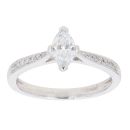 Platinum 0.45ct Marquise Cut Diamond Solitaire Ring