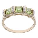 9ct Yellow Gold 0.05ct Diamond And Peridot Ring