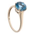 9ct Yellow Gold Blue Topaz Single Stone Ring