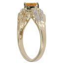 9ct Yellow Gold Citrine and 0.02ct Diamond Fancy Ring