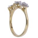 9ct Yellow Gold 0.35ct Brilliant Cut Diamond Heart Cluster Ring