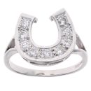 18ct White Gold 0.75ct Brilliant Cut Diamond Horse Shoe Ring