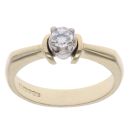 9ct Yellow and White Gold Cubic Zirconia Single Stone Ring