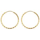 22ct Yellow Gold Diamond Cut Hoop Earrings