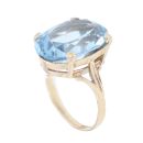 9ct Yellow Gold Blue Topaz Single Stone Ring