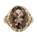 9ct Yellow Gold Smoky Quartz Stone Set Ring
