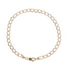 9ct Yellow Gold Diamond Cut Curb Bracelet 7.5"
