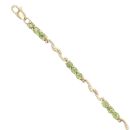 9ct Yellow Gold Peridot Bracelet 7.5"