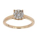 9ct Yellow Gold 0.14cts Diamond Cluster Ring by Anya Belle