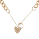 9ct Yellow Gold Heart Clasp Charm Bracelet 7"