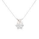 9ct White Gold 0.90ct Diamond Cluster Pendant and Chain 18"