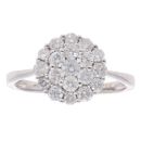 9ct White Gold Brilliant Cut 1.00ct Diamond Cluster Ring