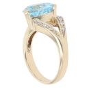 9ct Yellow Gold 0.10ct Diamond And Blue Topaz Dress Ring
