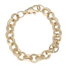 9ct Yellow Gold Patterned and Plain Belcher 8"