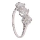 18ct White Gold 3.15ct Brilliant Cut Diamond Trilogy Ring