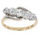 18ct Yellow And White Gold Cubic Zirconia Five Stone Ring