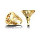 9ct Yellow Gold Welsh Feathers Half Sovereign Ring Mount